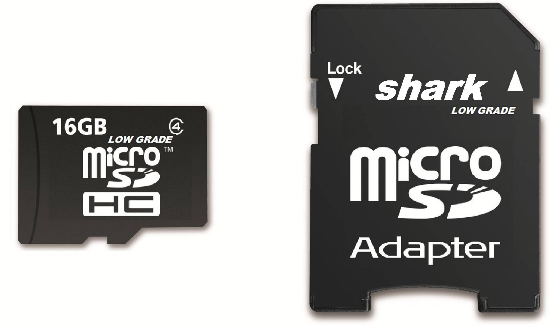 Shark Memory 16GB Class10 Micro SDHC Memory Card with SD Adapter - Click Image to Close